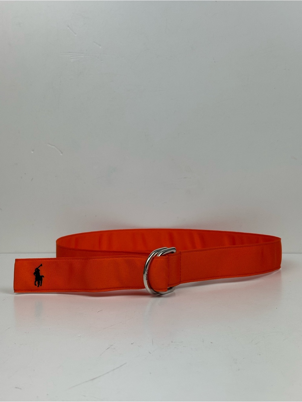 Polo by Ralph Lauren Bright Orange Canvas D-Ring Ribbon Belt